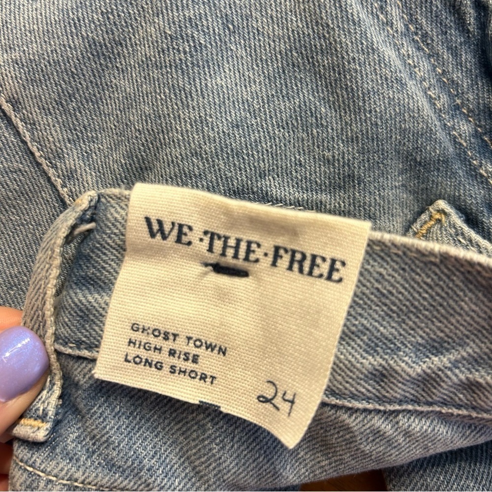 *NWT* Free People We The Free Ghost Town Long Shorts, Size 24, Denim Jeans - Picture 10 of 12